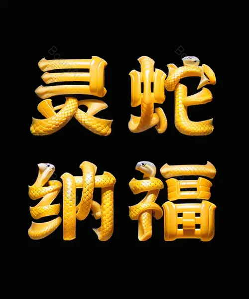蟒蛇纹艺术字