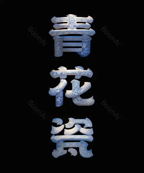 青花瓷艺术字
