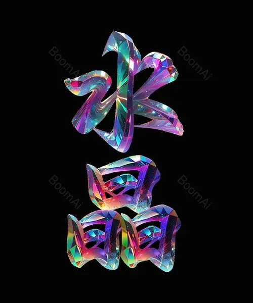 七彩水晶艺术字