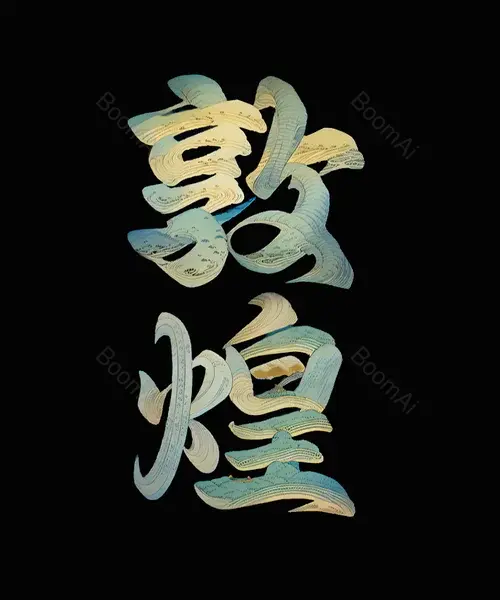 敦煌山水艺术字