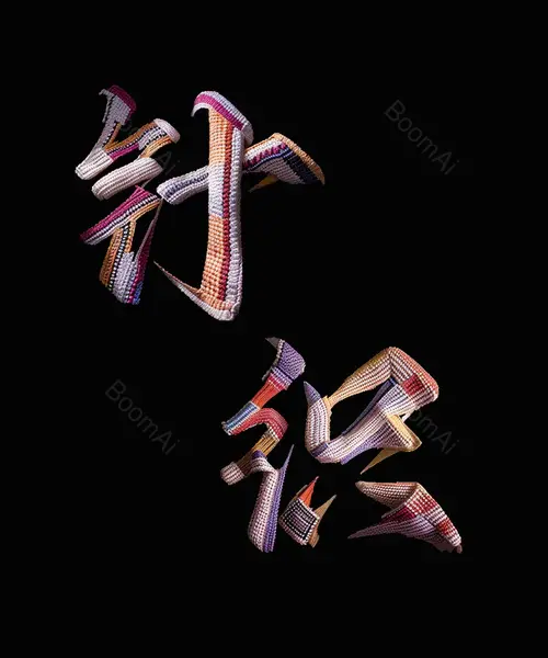 彩色编织艺术字