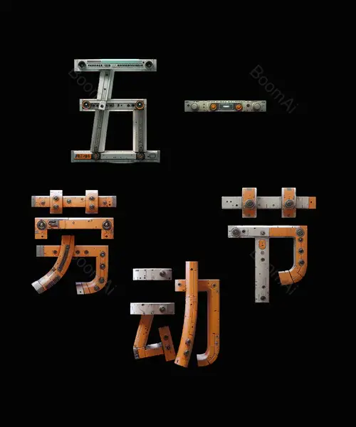 多色机械风艺术字