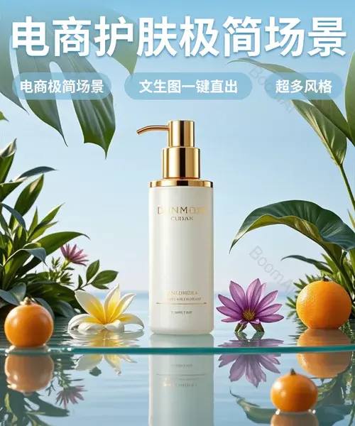 电商头图丨清新护肤文生图