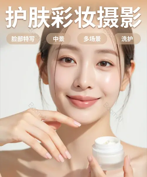 电商头图丨护肤彩妆模特文生图