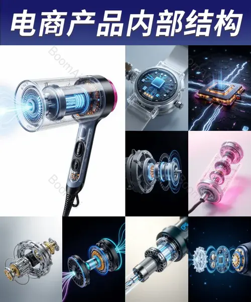 电商内页丨电器结构渲染文生图