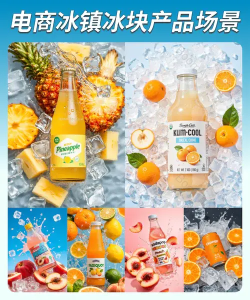 电商海报丨逼真冰块场景图
